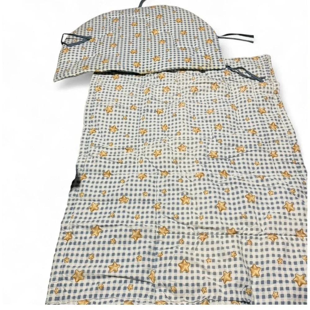 Blue Jean Teddy Baby Crib Bedding Set Quilt Vintage 4 PC